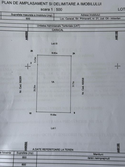 Teren intravilan zona rezidentiala