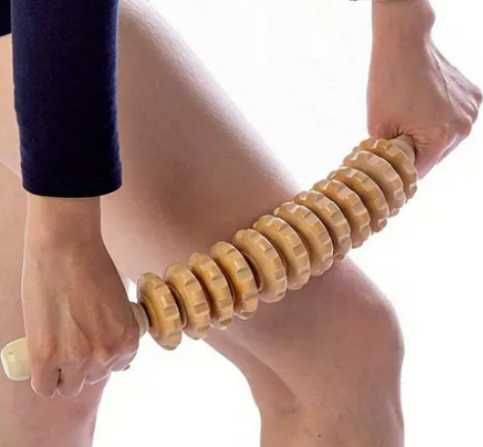 Дървен Терапевтичен Ролер/ въже с ролки/ масажор за крака