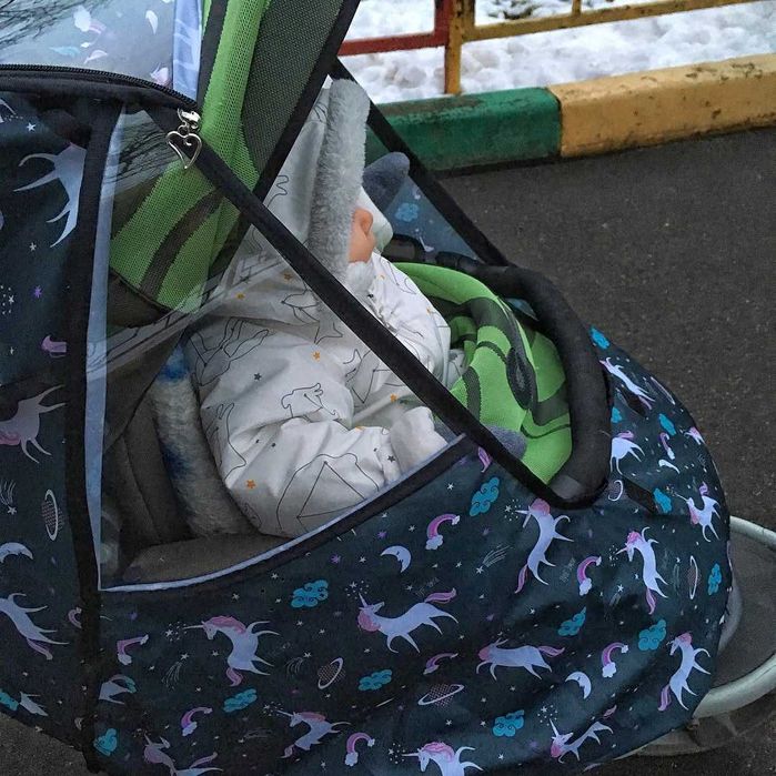 Универсальный дождевик для коляски и санок