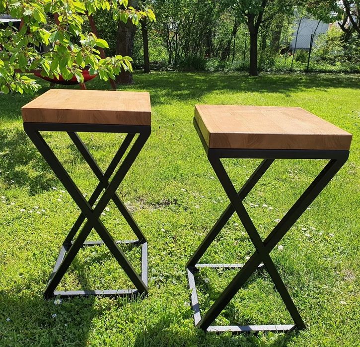 Бар столове от масивна дървесина орех и дъб