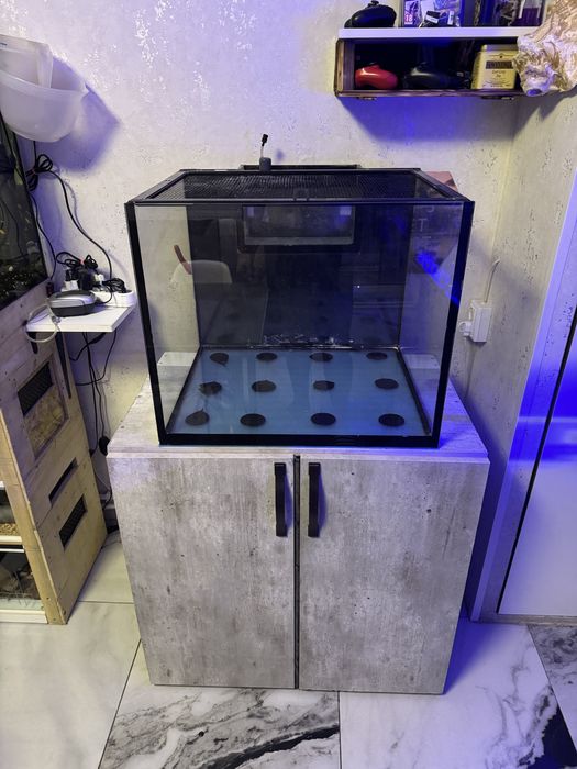 Acvariu marin complet cu sump și dulap – sticlă Ultra Clear 10 mm