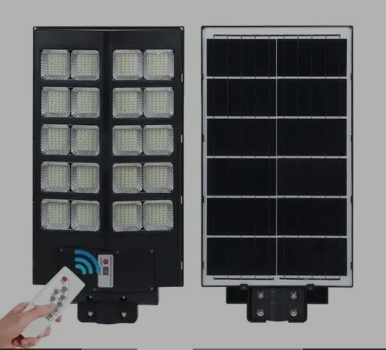 Lampa Solară Dublă 1000W cu LED-uri Generație Nouă, IP67, Telecomandă, Autonomie 14h