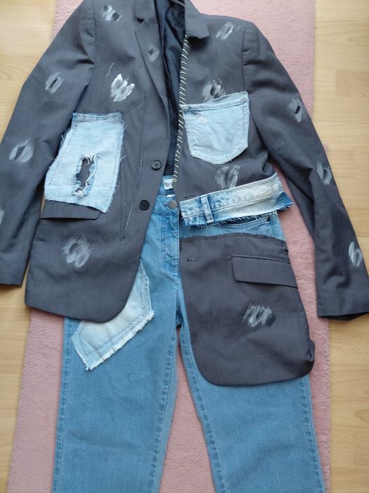 Set unicat transformat din gacheta si jeans