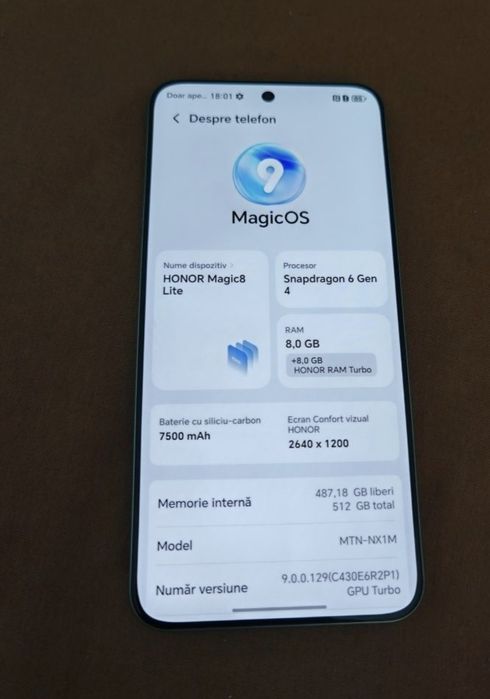 Honor Magic 8 lite 5G 256Gb 1100 și unul de 512Gb 1300