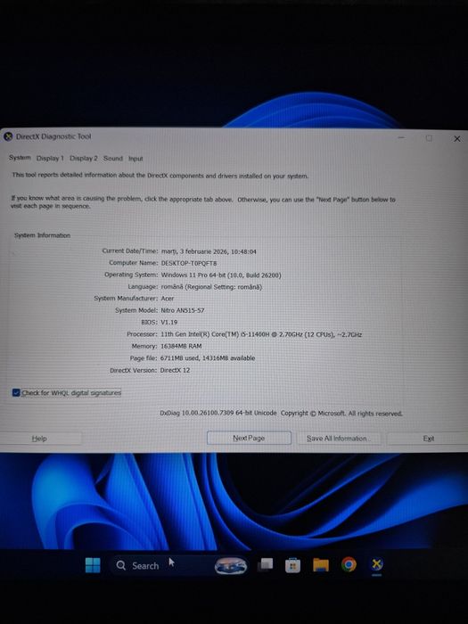 Laptop Gaming  Acer Nitro 5 + cadou (mouse pad, mouse si cooler rgb)