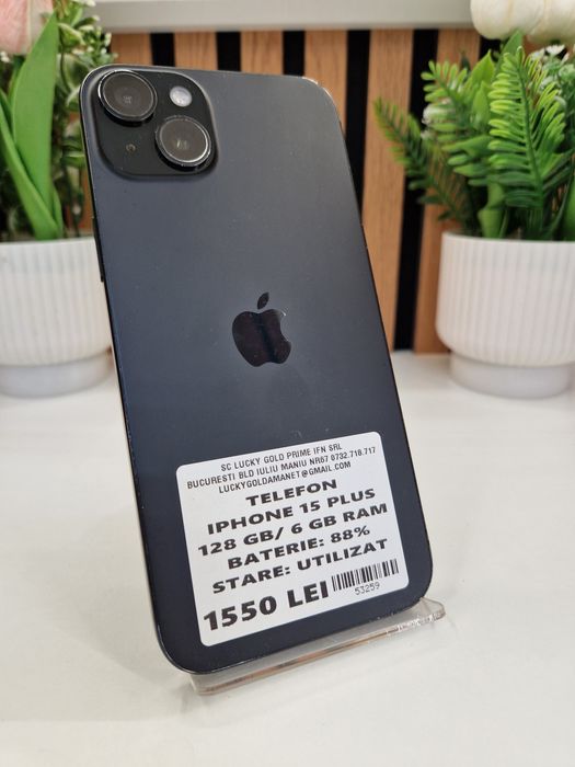 Iphone 15 Plus 128GB / 6GB RAM 88% Baterie Garantie! #53259