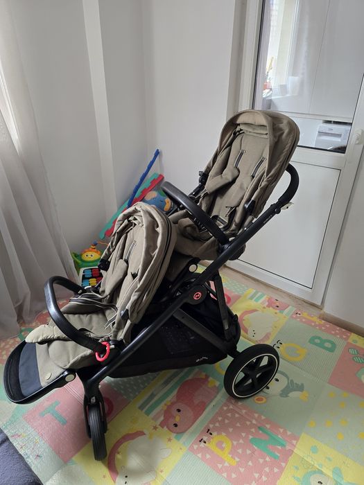 Vand Carucior Gemeni Cybex Gazelle S - Configuratie Dubla (Kaki) + BONUS