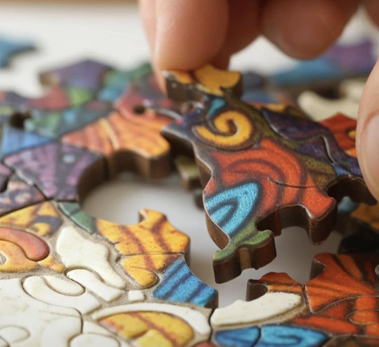 Красиви дървени пъзели. Цветен кръгъл пъзел за всички възрасти.
Идеале