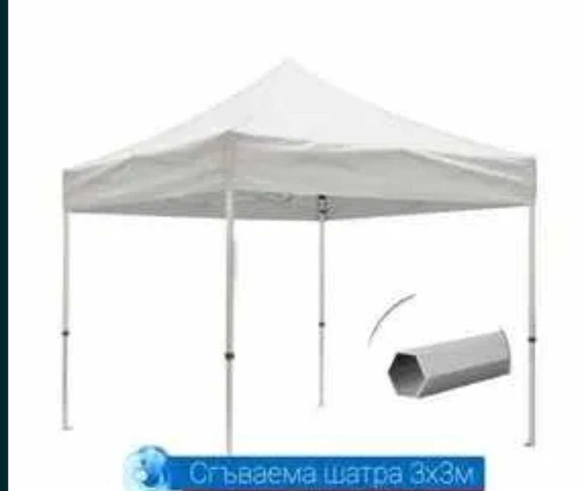 Шатра Лукс Шестоъгълна 3х3м 3х4,5м 3х6м шестоъг. крака+пружинен покрив