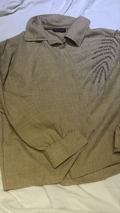 Рубашка темно бежевый