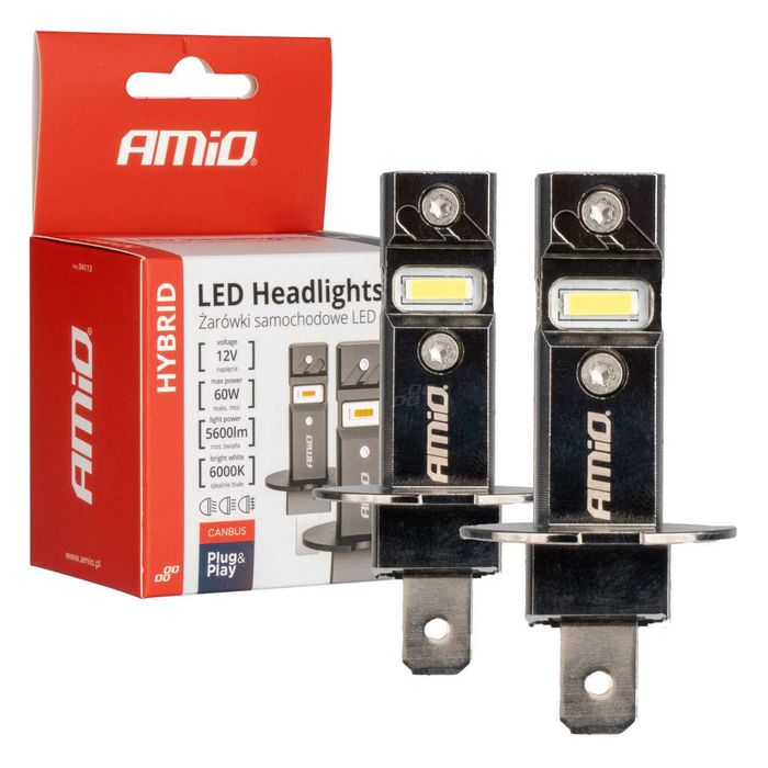 Авто Led крушки AMIO Hybrid H1/H3/H4/H7/H8/H9/H11/HB3/4/HIR2-12V-6000K