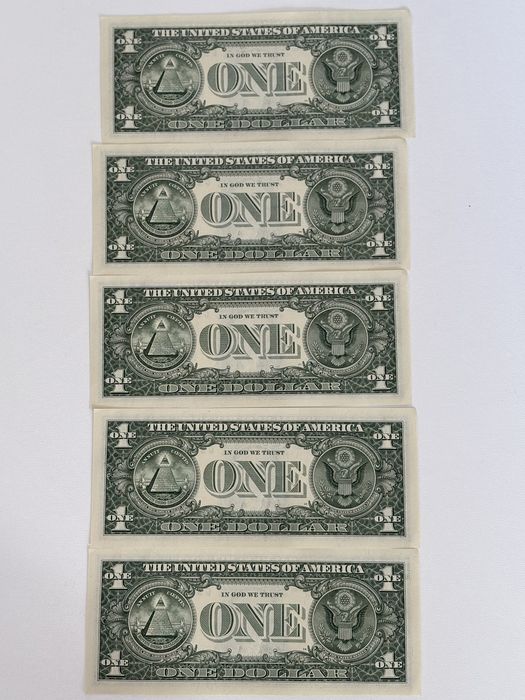 100 Bancnote de colectie de 1 5 si 10 dolari UNC din 2017