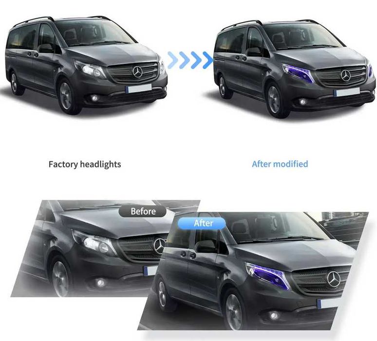 Динамични LED фарове Mercedes Vitow447 2016+