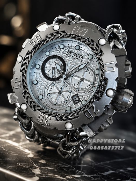 INVICTA Gladiator Silver white dial 60 mm, Инвикта нов мъжки часовник