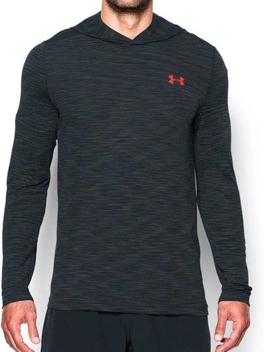 Bluza UnderArmour Heatgear Hoodie Gluga Alergare Negru Gri Threadbourne M