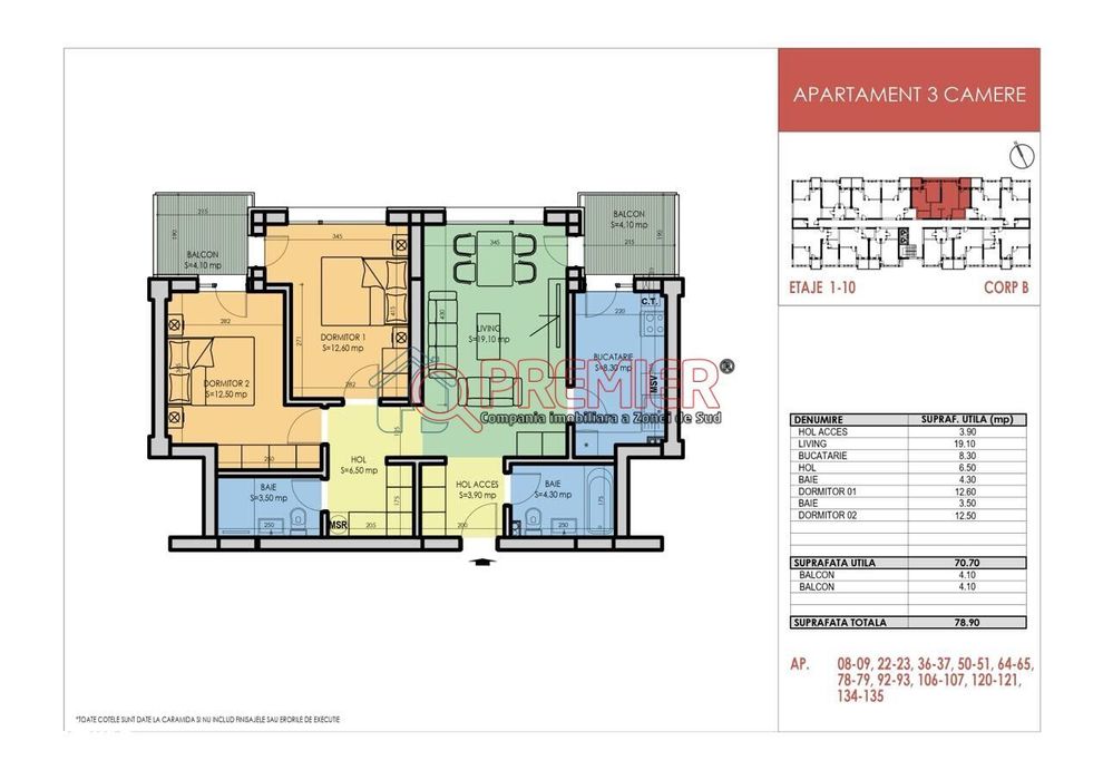 Metrou Berceni - 3 camere decomandat