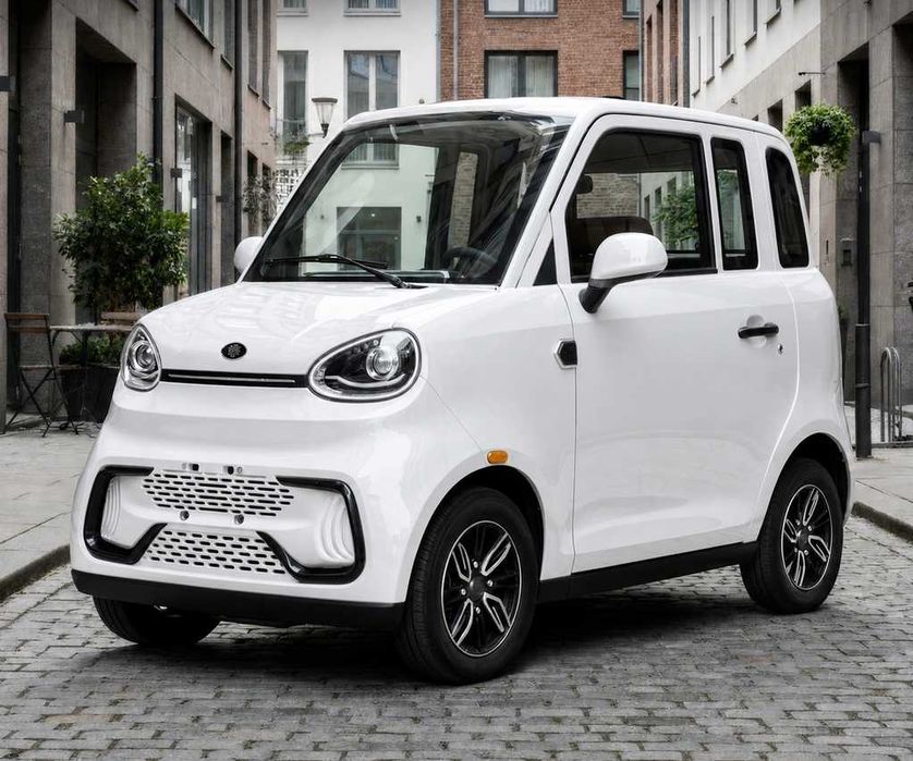 Mașină Electrică Fără Permis NIEVE Q-EN Alba, Baterie LITHIUM 100Ah, 120 Km Autonomie, Motor 3100W, 2 Locuri, Viteză 25 Km/h