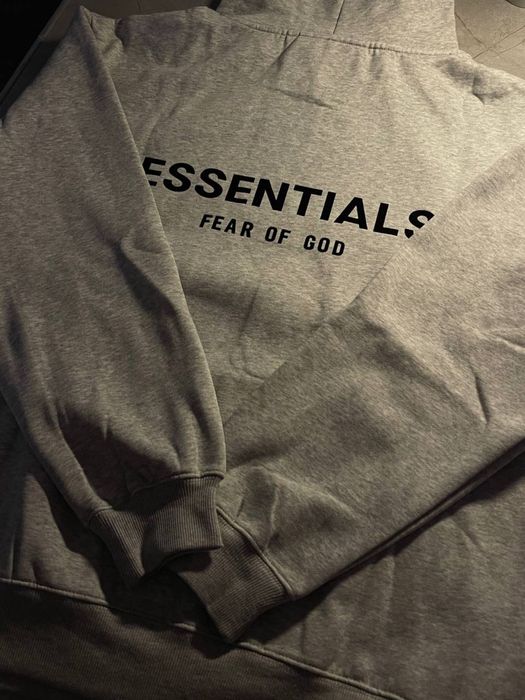 Худи ESSENTIALS серое / Oversize / Премиум качество