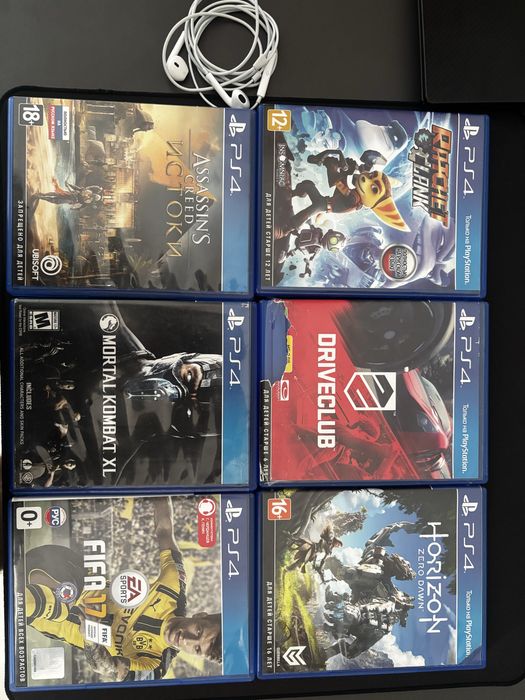 Игры ps4, mortal kombat, horizon zero dawn, driveclub, fifa 17 и еще