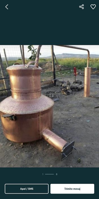 Vând cazane de țuică din cupru alimentar la comanda