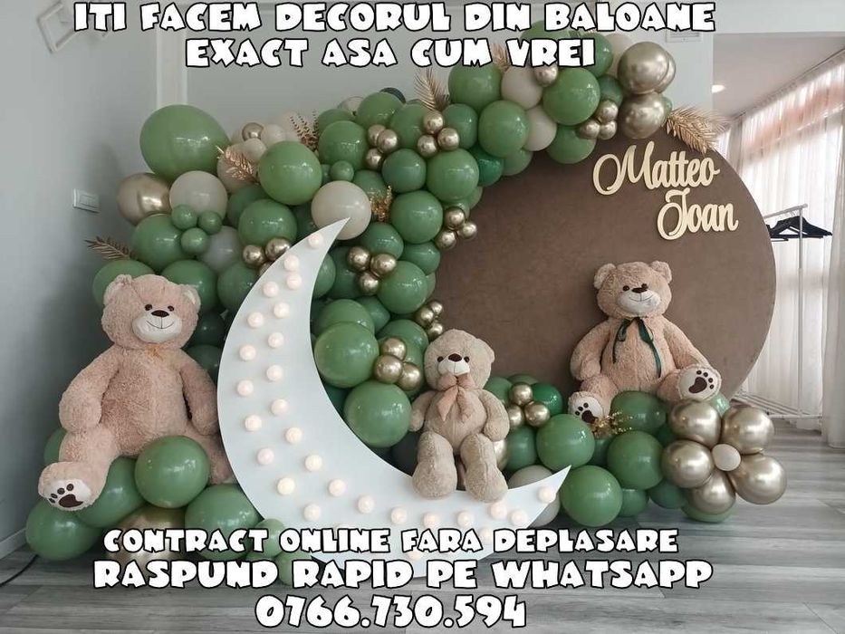 Arcada baloane majorat Panou foto Arcada baloane botez Decor petrecere Decor Gender Reveal PhotoCorner aniversare Baloane heliu