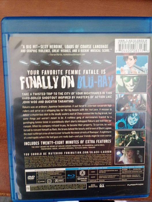 Black Lagoon Blu-ray и Dvd combo pack