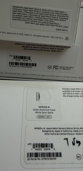 Смарт часы Apple Watch 8 45mm Silver 100%