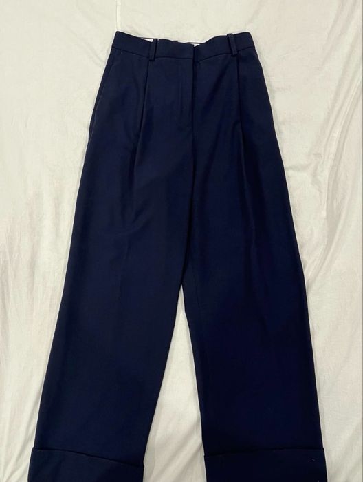 Темно синие брюки-zara