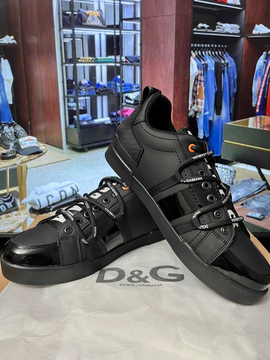 [ULTIMA MĂRIME DISPONIBILĂ: 43] Adidasi/sneakers talpa low/pantofi casual-elegant barbati Dolce & Gabbana Portofino Leather D&G