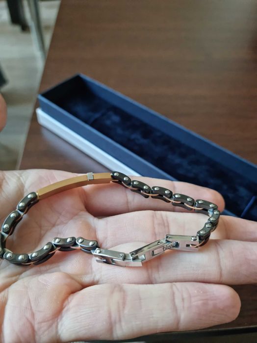 Bliss Premiere мъжка гривна 20104944 стомана + диамант 0.01ct - нова