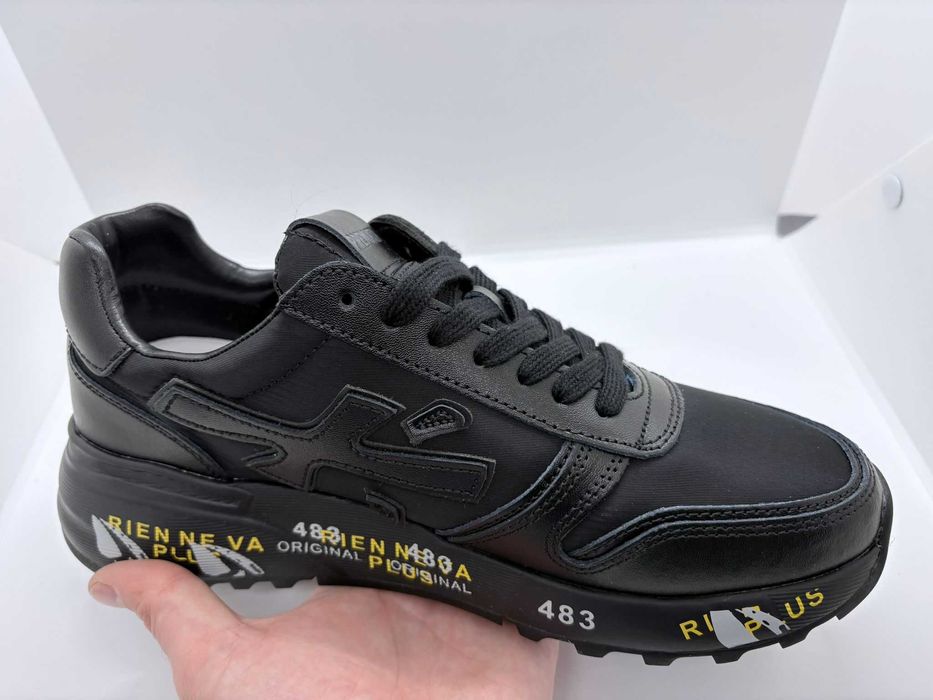 Premiata 483 Negru Verificare Colet Premium Sneakers
