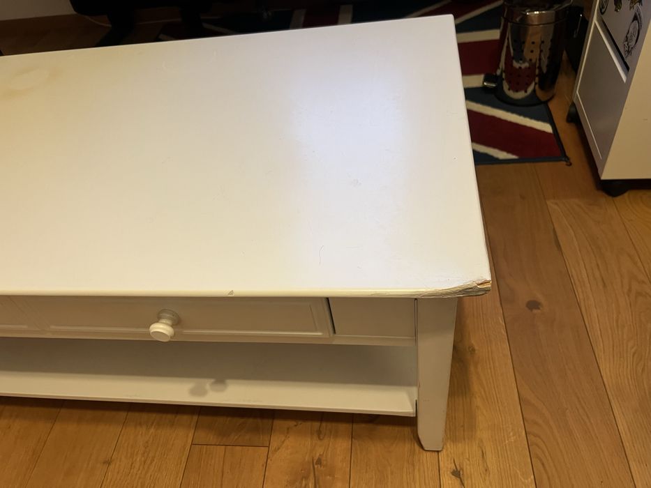 Masa lemn alb / sertar