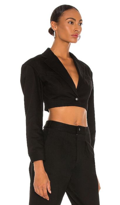 T by Alexander Wang кропнат деним блейзър