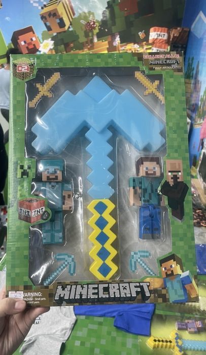 Майнкрафт Меч/Кирка с фигурки и аксесоари Minecraft
