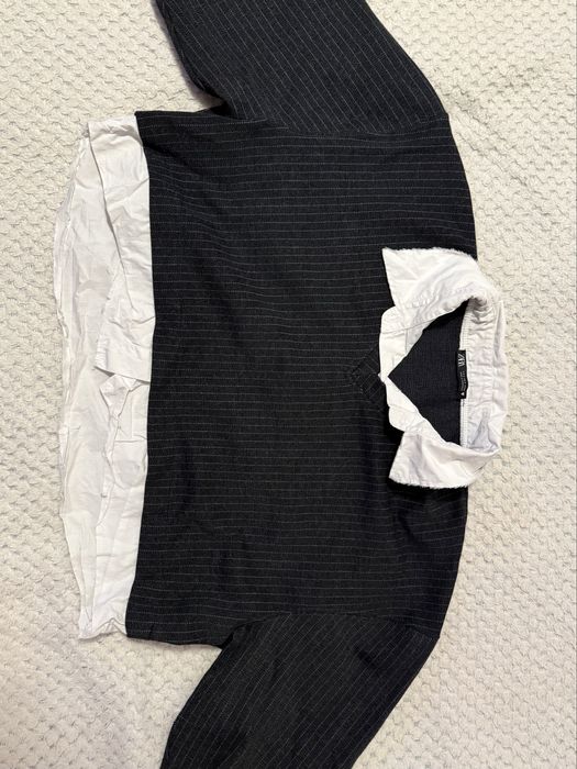 Zara блуза 2 в 1 с риза и тънко райе