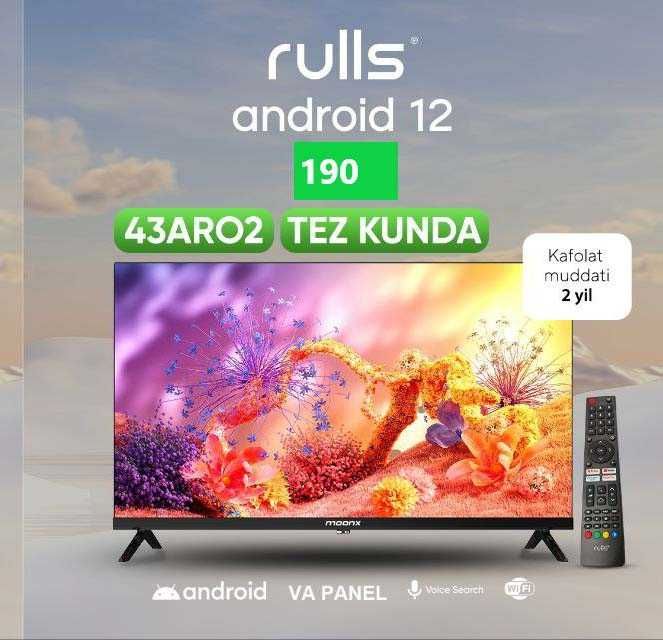 Телевизор RULLS 32*-43*/Smart TV/4KHD/Android 12/Голосовой пульт