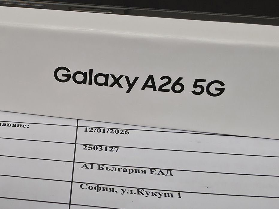 ***ЗАПЕЧАТАН 128GB Samsung A26 5G A1 Гаранция 2028г. Black | Черен
