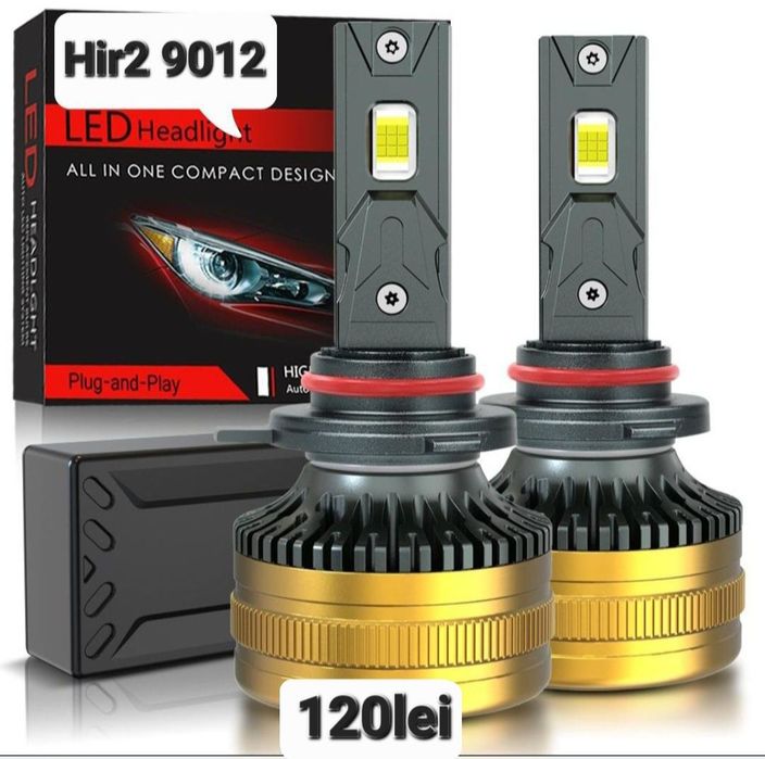 Becuri LED Hir2 9012  Canbus 12V-24V 60000LM set 2buc