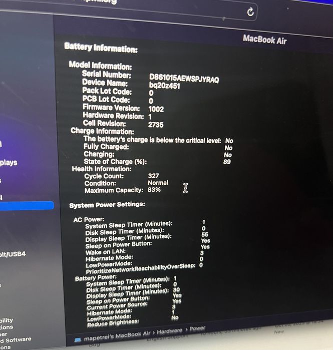 Laptop Macbook Air M1 8gb 256gb, impecabil, cutie completa