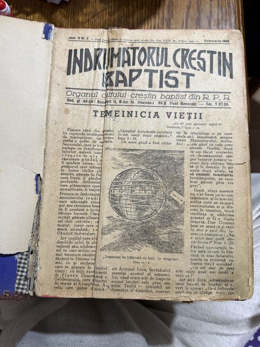 Volum vechi Indrumatorul crestin baptist - anii 1948-1949, legat