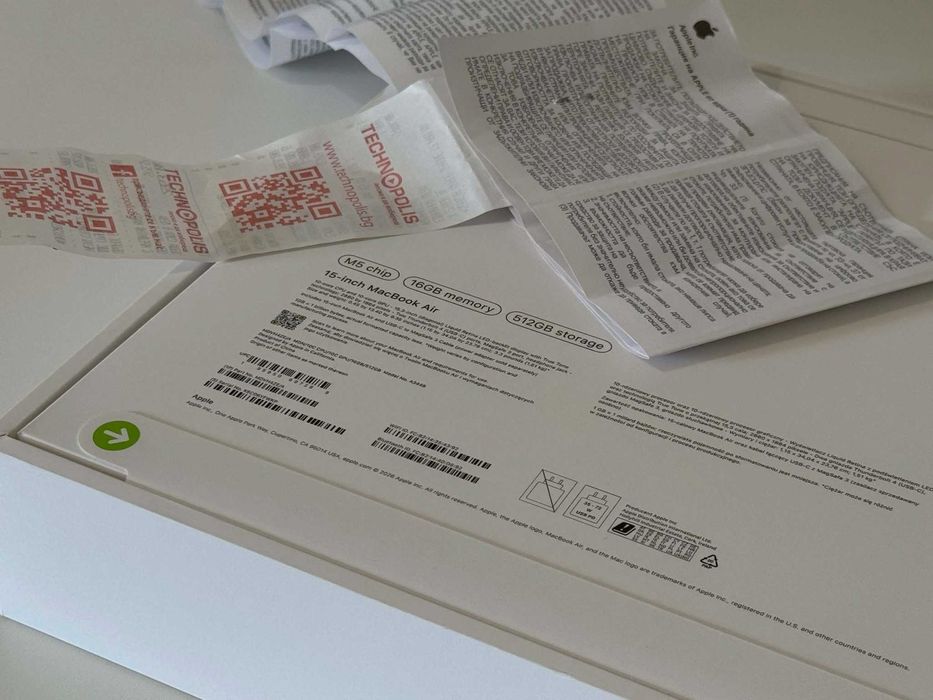 Бартер! Чисто НОВ! 24м.Гаранция! MacBook Air 15" M5 512/16GB