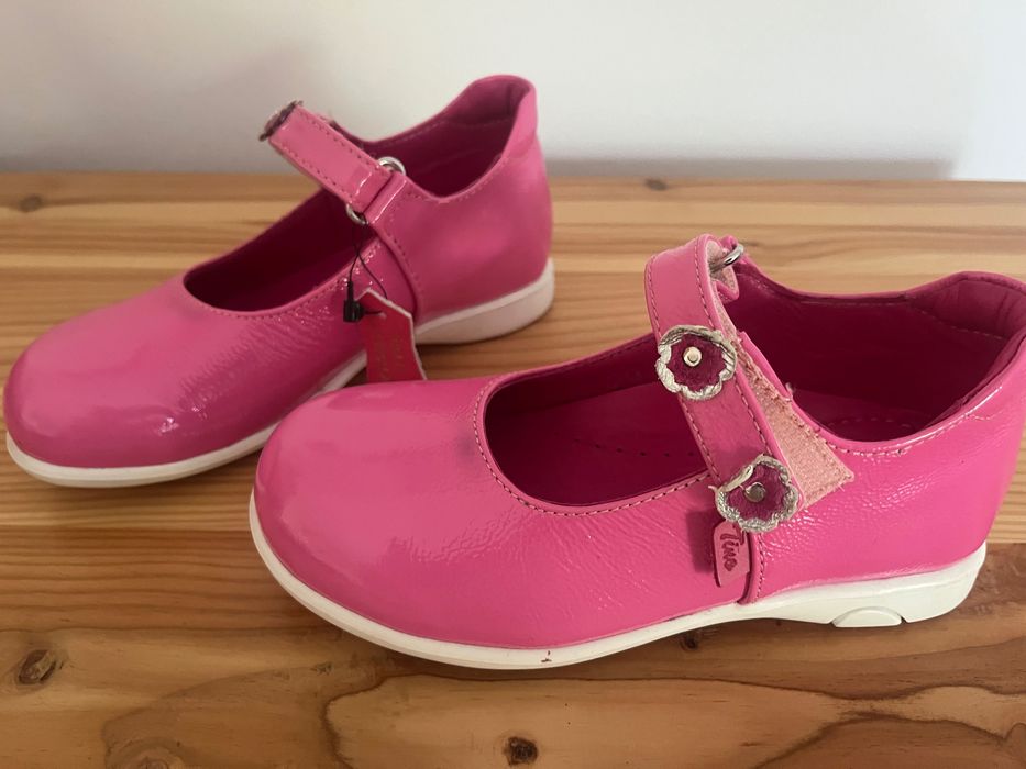 Pantofi fetite, piele, roz-lac, mar.29.