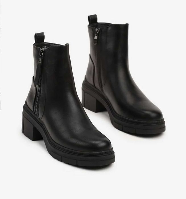 Botine Negre Dama, masura 38 (standard), toc 4cm
