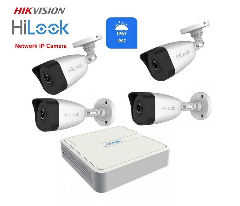 Hikvision HiLook IP цифрово видеонаблюдение с четири FULL HD камери