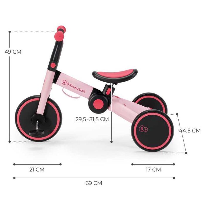 Kinderkraft триколка 3в1 4TRIKE PINK с нарушена опаковка