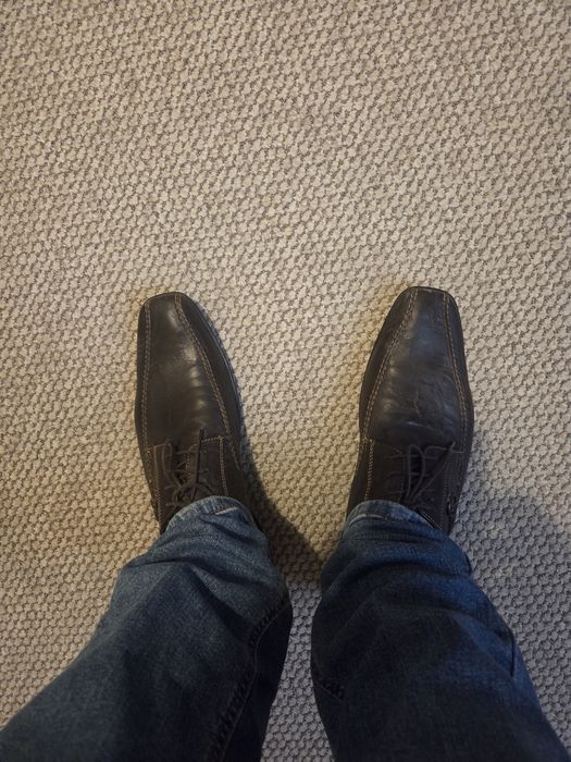 Pantof Piele, maro inchis, stare f buna, 44-45
