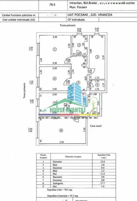 Apartament 4 camere Parter -Focsani-Central