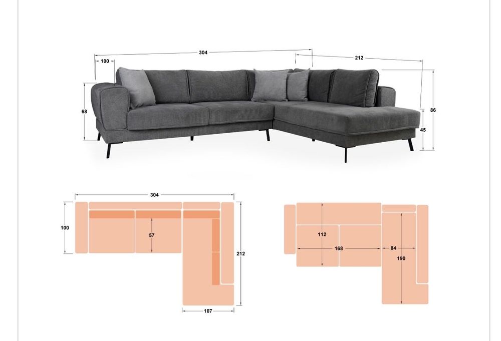 Ъглов Диван с функция сън