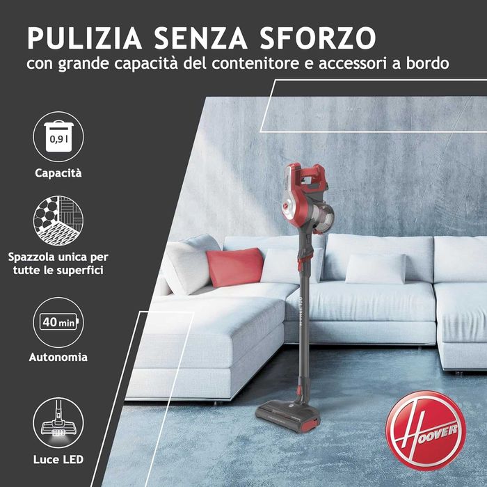 Aspirator vertical Hoover HF122GPT 011, 0.9 L, 22 V,sigilat