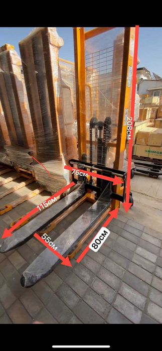 1.5T 2T  3Tonna Roxli Shtabeler Shtablyor Kara KAFOLATLI 100% YANGI